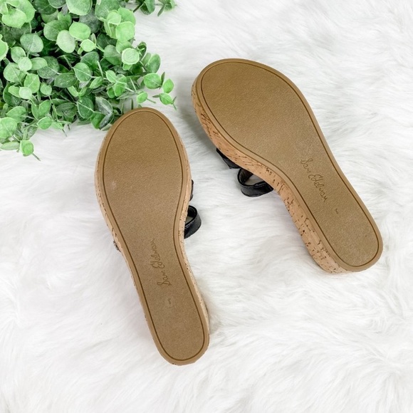 New Sam Edelman Regis Black Platform Wedge Sandals - Picture 9 of 9